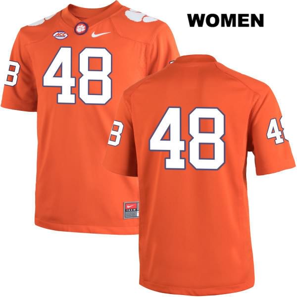 Women's Clemson Tigers #48 Will Spiers Stitched Orange Authentic Nike No Name NCAA College Football Jersey IEP8346KC